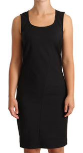 Patrizia Pepe Black Cotton Blend Sleeveless Knee Length Sheath Dress -   -  Patrizia Pepe.